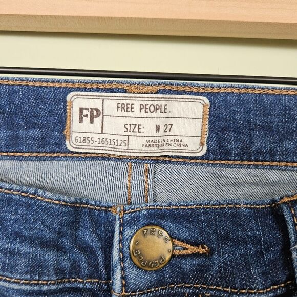 Free People Great Heights Frayed Skinny Jeans – Medium Blue Wash 27 - Picture 8 of 10